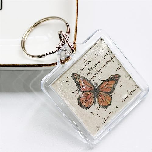 BetterJonny 20Pcs Acrylic Picture Keychain Blanks in Clear Acrylic Picture Frame Keyrings - color: Square