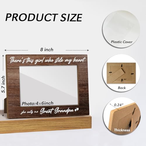 Great Grandpa Gifts Wooden Photo Display Gift for Fathers Day Picture Frames for Desk Great Grandpa Gift of Fathers Day Modern Picture Frames Unique Papa Pictures Gifts Pictures Frame 4x6 - Jk0253 - color: XK12