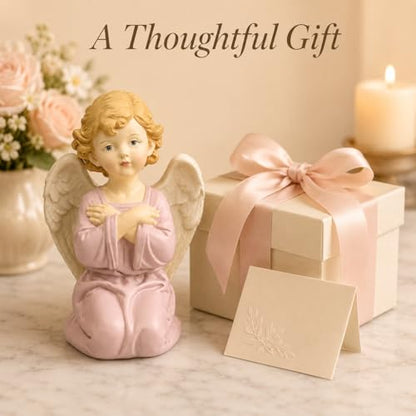 5.32 Inch Praying Angel Figurine, Resin Guardian Statue | Painted Keepsake For Mom, Daughter, Sister, Friend, Prayer Corners, Shelves, Desks, Nightstands And Sympathy Gifts - size: 5.32"H
