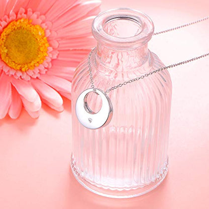 YinShan Urn Necklaces for Ashes for Women Girls Cremation Jewelry 925 Sterling Silver Eternity Memorial Forever in My Heart Ashes Keepsake, Adjustable Silver Chain 18+2 Inches - style: Circle of Life