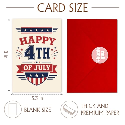 Fourth of July Card Happy 4th Celebration Patriotic Fireworks | 4th of July Card with Classic American Flag Style for Independence Day Celebration, Patriotic Party and Holiday Events - color: ame15