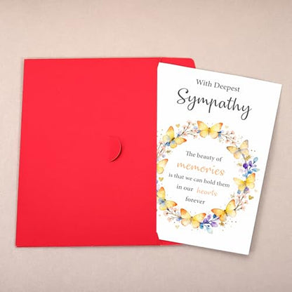 Sympathy Cards with Envelopes, Condolence Card, Heartfelt Condolence Greeting Card for Loss, Thinking of You Sympathy Cards Gifts for Loss of Loved One, Elegant Sorry for Your LossCard 8 x 5.3 Inch