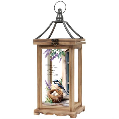 The Bridge Collection - Never Be Apart Flameless LED Candle Lantern with Timer - Commemorative Indoor Home Decor Accent - Sympathy Gift for Lost Loved One