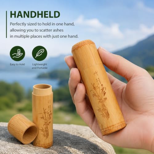 Small Bamboo Scattering Urn Tube, Ashes Biodegradable Scattering Cremation ECO Biodegradable Friendly Mini Spreading Cremation for Human Ashes Pet Dog Cat Ashes