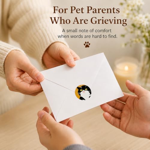 Pet Sympathy Cards, Cats Loss Sympathy Card Bulk with Envelopes - color: Cat