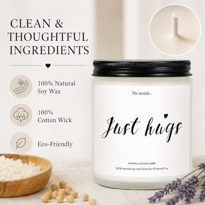 Sympathy Gifts for Loss of Loved One, Lavender Memorial Candle | 7 oz natural soy wax, cotton wick, and up to 50 hours of steady glow for grief, miscarriage, thinking of you, or recovery.