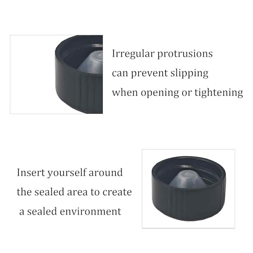 25Pcs 22mm Black Phenolic Screw Caps, Leak-Resistant Bottle Lids for Boston Round Bottles, Chemicals, Cosmetics, and Storage - size: 22mm