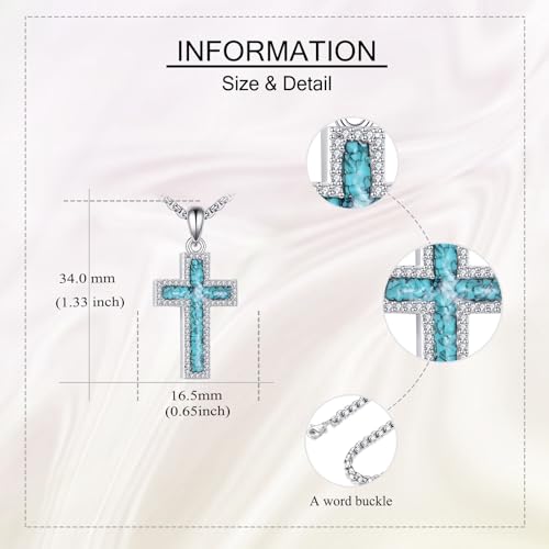 Cremation Urn Necklace for Ashes 925 Sterling Silver Moon Phase/Tree of Life/Hummingbird/Moss Agate/Opal/Compass/Mountain/Butterfly/Turquoise/Sunflower/Dragonfly/Cross Pendant Necklace Cremation Memorial Keepsake Urn Jewelry for Women Men - style: Cross