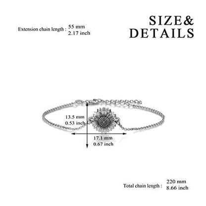Sunflower/Tree of Life Urn Bracelet for Ashes 925 Sterling Silver Sunflower/Tree of Life Cremation Keepsake Pendant Locket Bracelet for Women Mom - style: Sunflower Urn Bracelet