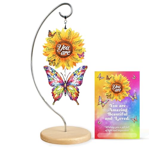 Butterfly Sunflower Gifts for Women - Christian Desk Decor - Birthday Gift | Christmas Decor, God Says You Are Sunflower Gifts for Women, Religious Desk Decor, Faith-Based Religious Christmas Gift - color: 03 - Sunflower Butterfly