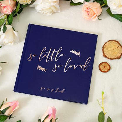 Calculs So Little So Loved Baby Shower Guest Book, Blue - color: Blue & Rose Gold