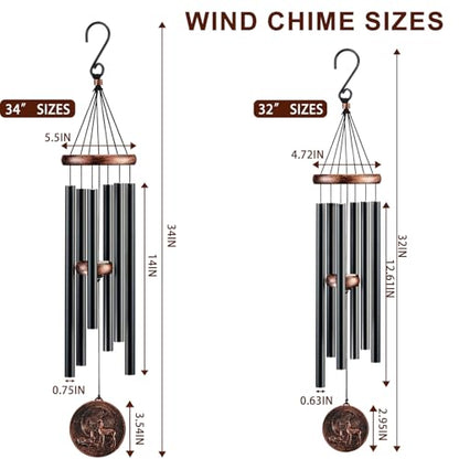 32" Deer Wind Chimes for Outside, Gifts for Women Mom Grandma - size: 32" Deer