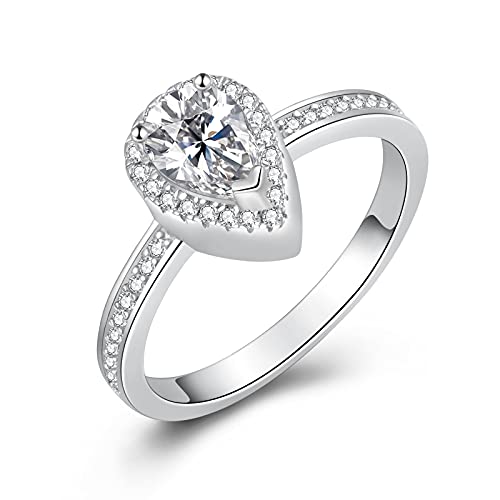 925 Sterling Silver Teardrop Cremation Urn Ring for Ashes Memorial Jewelry - color: White