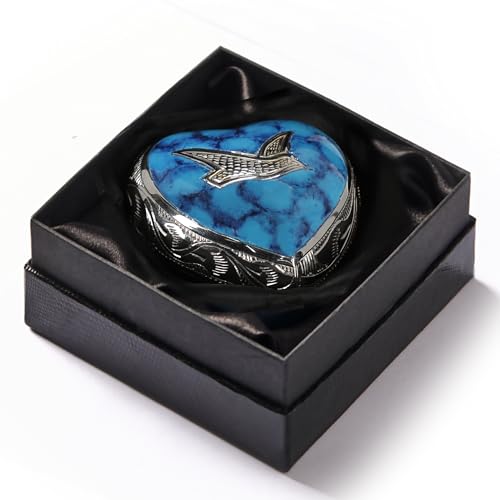 Trupoint Memorials Small Urns for Human Ashes Keepsake, Mini Heart Urn with Stand, Decorative Cremation Urns for Adult Men & Women – Small, Silver Wings - color: Silver Wings