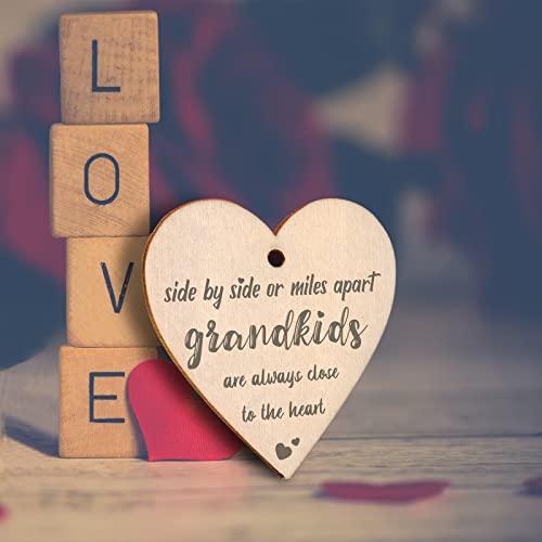 EYITUPC Rotating Wood Grandkids Photo Frame Grandchildren Grandparents Gift | Grandma Grandpa, Birthday, Christmas, Mother's Day, Father's Day, Grandparents Day, Display 2 4x6 Inch - color: Side by Side or Miles Apart - Grandkids are Always Close to the H
