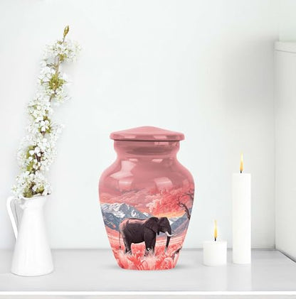 Elephant Small Cremation Keepsake Urns for Adult - Mountain's Keepsake Urn - color: Elephant-4, size: 3-inch