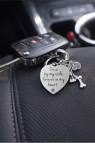 Pet Memorial Gift for Loss of Dog, Dog Memorial Keychain with Engraved Heart, Dog Loss Sympathy Gift, Pet Remembrance Keepsake, Bereavement Gift for Dog Lovers, Stainless Steel Keychain