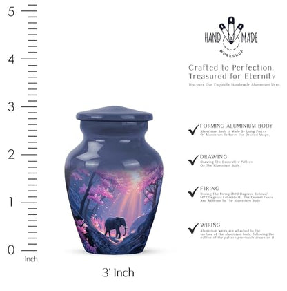 Elephant Small Cremation Urns for Human Ashes Adult Female - Keepsake Urn - color: Elephant-3, size: 3-inch