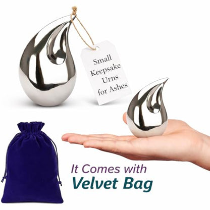 Small Urns for Human Ashes Keepsake Adult Male Female, Mini Cremation Urns - color: Silver, size: 1 Pcs Small
