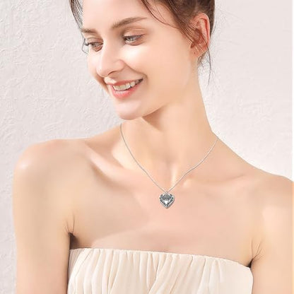 925 Sterling Silver Urn Necklaces for Women Claddagh/Angel Wings/Guitar/Butterfly/Tree of Life Ashes Memorial for Loss Keepsake Jewelry Present Easter Day of the Dead - style: Irish Claddagh