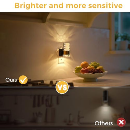 L LOHAS LED Night Light, Modern Night Lights Plug into Wall 3000K Soft Warm - color: Gold Ring-3000K Chips, size: 1 Pack