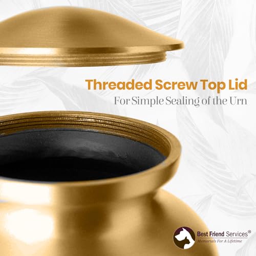 Ottillie Legacy Brown/Brass/Vert Urn, up to 65lbs - color: Harvest Brown, Vertical Brass Paws, size: Medium