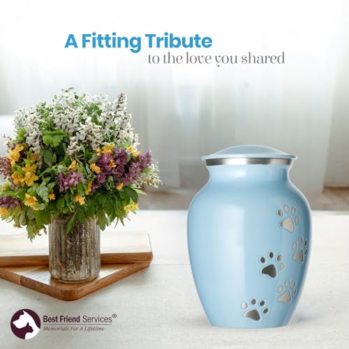 Ottillie Legacy Lt Blue/Pewter/Vert Urn, up to 170lbs - color: Baby Blue, Vertical Pewter Paws, size: X-Large