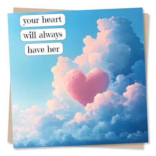 Deep Sympathy Card on Loss of Her - Wife, Grandmother, Sister, Child, Mother, Relative - Heart, Heartfelt, Clouds - Grief, Condolonces, Sympathy - For a Friend, Bestie, Relative, Partner, Colleague