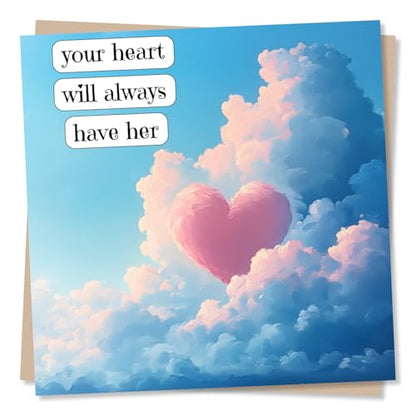 Deep Sympathy Card on Loss of Her - Wife, Grandmother, Sister, Child, Mother, Relative - Heart, Heartfelt, Clouds - Grief, Condolonces, Sympathy - For a Friend, Bestie, Relative, Partner, Colleague