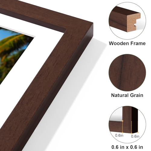 Vittanly 8x10 Collage Picture Frame, Displays 2Pcs 4x6 Pictures, Brown - color: Brown, size: 8x10