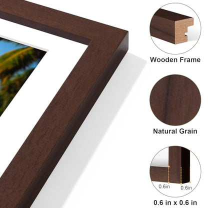 Vittanly 8x10 Collage Picture Frame, Displays 2Pcs 4x6 Pictures, Brown - color: Brown, size: 8x10