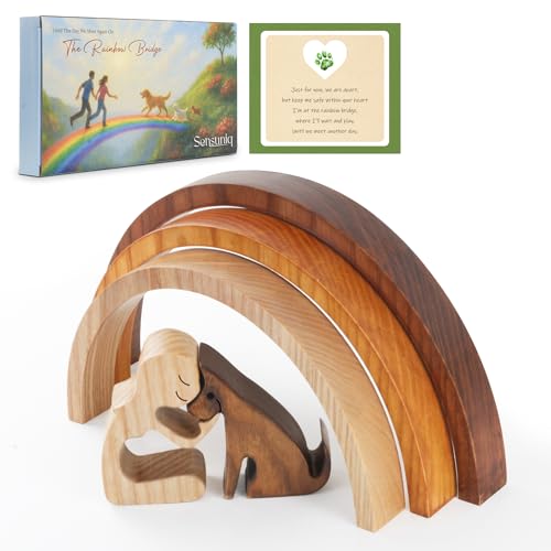 SENSUNIQ Rainbow Bridge Dog Memorial Gifts for Loss of Dog, The Day We Meet Again On The Rainbow Bridge, Pet Sympathy Gifts for Dogs, Bereavement, Sympathy Keepsake for Loss of Pet