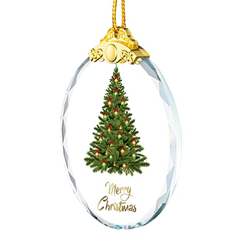 Christmas Ornaments Crystal Hanging, Christmas Tree Glass Ornament Hanging Craft Collectibles for Trees Home Party Gifts - color: Christmas Tree