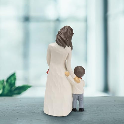 Mother and Son Figurines Statues, Mom Gifts from Son, Mother of The Groom Gift, Mothers Day, Christmas, Birthday Gifts for Mom, Boy & Moms Sculptures, Memorial Gift for Loss of Child - color: Mother and Son Figurines
