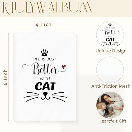 Cat Photo Album 4x6, Cat Mom Lady Lovers Gifts, Life Is Just Better with Kitty Small Memory Photo Album Book for 18 Pockets Hold 36 Pictures, Photobook for Cats Enthusiast - color: Cat