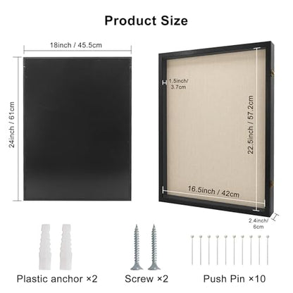 Large Graduation Shadow Box Frame for Cap Gown, Black 18x24 Display Case - color: Rustic Black, size: 18"x24" (45.7x61.0 cm)