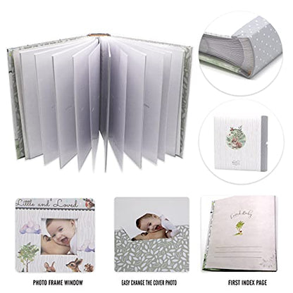 Holoary Baby Photo Album 4” x 6” 160 Photos, Newborn Baby Keepsake Gifts for Baby Boy/Girl and New Parents, Woodland Animals Design - size: 8.5''x8.6''