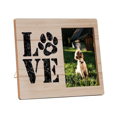 Dog Picture Frames, Puppy Photo Frame, Love Dogs Frames For Pictures, Pet Memorial Gifts, Farmhouse Home Living Room Bedroom Office Decoration -04 - style: Love Dogs 4