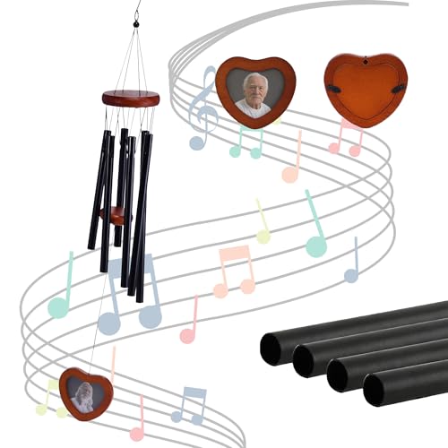 Memorial Wind Chimes, Personalized Sympathy Gifts for Loss of Loved One, Mother, Father, Brother, Sister (Black32inch) - color: Black32inch