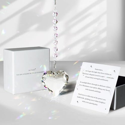 Hegelda Purple Birthday Gifts for Women Friendship Crystals Suncacther | Christmas Stocking Stuffer Mothers Day Gifts for Friends Coworkers Her Wife Mom Daughter Sister Aunt - color: Light Purple