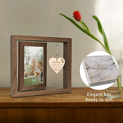 EYITUPC Rotating Grandparents Wood Frame New Grandma Gift First Time | Birthday, Christmas, Mother's Day, Father's Day, Grandparents Day, Grandchildren Granddaughter Grandson, Display 2 4x6 Inch - color: A Grandchild is Someone Who Reaches for Your Hands