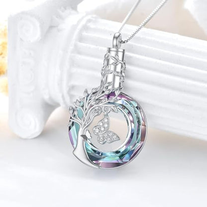Butterfly Cremation Jewelry for Ashes Urn Necklace for Ashes Sterling Silver Memorial Jewelry