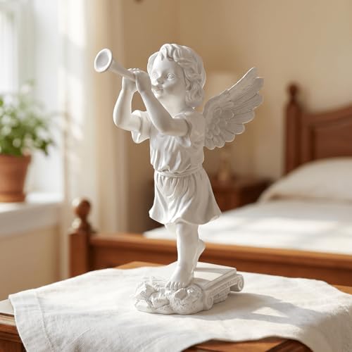 Cherub Angel Statue Resin White Angel Figurine