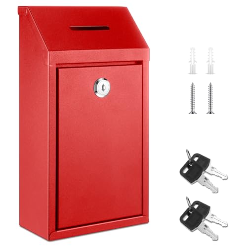Yaocom Metal Money Box,Red,10.24 x 5.71 x 2.95 Inch,No Lid - color: Red, size: 10.24 x 5.71 x 2.95 Inch, style: No Lid