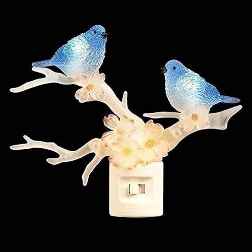Roman 160231 LED Bluebird in Dogwood Night Light, Plug-in, 5-inch Height, Plastic