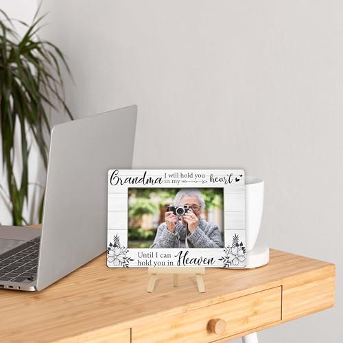 Memorial Gifts Loss of Grandma, Sympathy Picture Frame, Remembrance Gifts Wooden Photo Frame with Easel, 4x6 Bereavement Picture Frame for Tabletop Display - G07 - style: Loss of Grandma