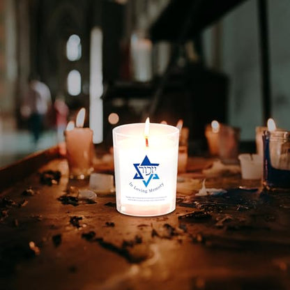 Yahrzeit Candles - Yahrzeit Memorial Candles, Memorial Bereavement Gifts for Loss of Loved One, Jewish Sympathy, Natural Soy Wax Hand Poured 6oz (White-UNSCENTED) - color: WHITE-UNSCENTED