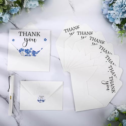 Fumete 50 Set Funeral Thank You Cards, Forget Me Not - style: Forget me not