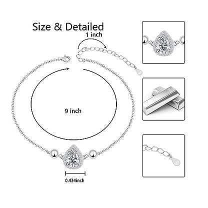 925 Sterling Silver Urn Bracelet for Ashes Women Cremation Jewelry | Memorial Keepsake Bracelet with Hidden Ashes Holder, Meaningful Remembrance Jewelry Gift for Loss of Loved One - style: Teardrop Urn Bracelet