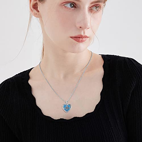 SOULMEET Personalized Silver Locket Necklace That Holds Pictures Photo Keep Someone Near to You, Memorial Custom Lockets Necklaces Letters Engraving for His Her - color: A6-Blue opal sunflower-Black, style: Locket Necklace Only
